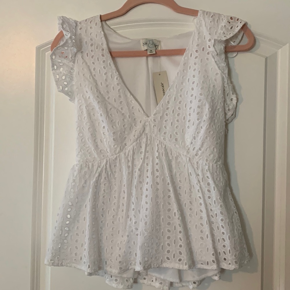 Francesca’s lacy white top - women’s Medium